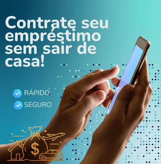 Chamada para ação 'Contrate seu Empréstimo Agora'.